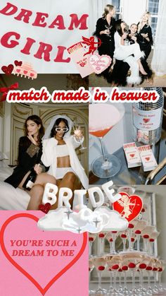 bachelorette party aesthetic🖤 instagram: @daydream_bridal ✨ Themes Bachelorette Party, Red Black And White Bachelorette Party, Cherry Theme Bachelorette Party, Rose Themed Bachelorette Party, Red Hot Bachelorette Party, Match Made In Heaven Bachelorette Theme, Creative Bachelorette Party Themes, Cherry Bachelorette Party