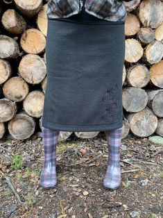 Custom Powder Daisy Polar Fleece Skirt Long | Etsy Insulated Skirt, Fleece Skirt, Alpaca Cardigan, Pants Woman, Deep Purple Color, Normal Clothes, Long Parka, Buckle Boots, Skirt Long