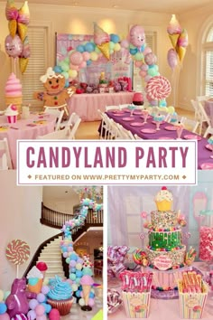 this is a candy land party with lots of decorations