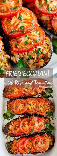 grilled eggplant with roasted tomatoes and parmesan cheese is the perfect side dish