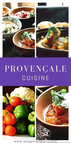 the cover of proven cuisine with pictures of different foods