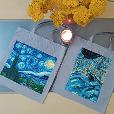 100% handmade bag  100% handpainted  Van Gogh Women Canvas Tote Bag, The Starry Night Shoulder Bag Gift For Women, Impressionism Shopping Tote Bag Gift for Mom. Measuring at 16"h x 14"w (40cm x 35cm ) and with a handle length of 25.5" (65 cm), these tote bags are with 100% linen canvas fabric. The bag has reinforced handle stitching for durability.  100% handmade bag  100% handpainted  Material: 100% natural linen canvas fabric  One size - 16"h x 14"w (40cm x 35cm)  Handle length - 25.5" (65 cm) Artistic Hand Painted Shoulder Bag For Gift, Artistic Hand Painted Shoulder Bag Gift, Artistic Shoulder Bag With Artwork For Gifts, Blue Hand Painted Bag For Gift, Artistic Bags With Artwork For Gifts, Artsy Handmade Canvas Bag Perfect For Gifts, Artsy Handmade Canvas Bag For Gift, Handpainted Tote, Handpainted Tote Bags