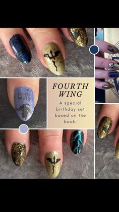 4th Wing Nails, Iron Flame Nails, Fourth Wing Inspired Nails, Fourth Wing Nail Art, Bookish Nail Art, Fourth Wing Nails Designs, Fourth Wing Nails, Wing Nails