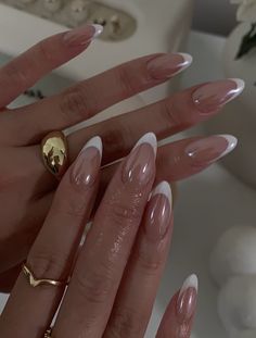 French Tips Chrome, Nails Glazed Donut, Glazed Donut Nails, Nails Festive, Donut Nails, Festive Nails, Nails Luxury, Long Stiletto Nails, Long Stiletto