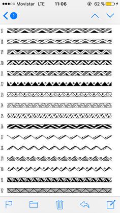 an iphone screen showing the different lines and shapes in each line, which appear to be drawn