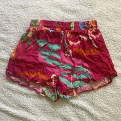 Nwt Women’s Shorts Size Small Tropical Multicolor Bottoms With Built-in Shorts, Pink Bottoms With Built-in Shorts For Vacation, Casual Multicolor Shorts For Summer Outings, Multicolor Tropical Shorts For Spring, Tropical Multicolor Shorts For Spring, Multicolor High-waisted Shorts For Beach, Spring Tropical Shorts With Elastic Waistband, Tropical Multicolor Short Bottoms, Pink Casual Short Bottoms