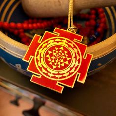 Sri Yantra Red Enamel Pendant, 925 Sterling Silver&Gold Coating, Hindu God Deity, Spiritual Pendant, Yantra Jewelry, Wealth Amulet, Lakshmi Sri Yantra is known as the yantra of the yantras. It consists of nine interconnected triangles surrounding a central point, known as a Bindu.. Sri yantra represents the human body as well as the universal energies. The universe is the macro cosmos and the human body is the micro cosmos. Our physical functions are performed by 43 energy centers. These energie Red Pendant Necklace For Rituals, Red Pendant Jewelry For Rituals, Red Ritual Pendant Jewelry, Symbolic Jewelry For Puja And Festivals, Symbolic Jewelry For Puja And Diwali, Symbolic Jewelry For Puja During Diwali, Jewelry With Large Pendant For Puja And Festivals, Symbolic Jewelry For Diwali Puja, Large Pendant Jewelry For Puja And Festivals