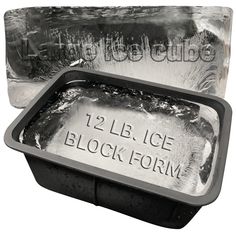 an ice block is shown with the lid open and it's frozen in water