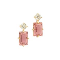 Pink Tourmaline & Diamond Deco Earrings – YI COLLECTION Luxury Pink Gold Jewelry With Birthstone, Luxury Classic Pink Gemstones, Luxury Hallmarked Pink Gold Jewelry, Luxury Pink Gemstone Jewelry, Luxury Tourmaline Fusion Jewelry, Pink Diamond Earrings Fine Jewelry, Pink Diamond Earrings For Formal Occasions, Pink Diamond Earrings For Formal Events, Fine Jewelry, Fine Jewelry Pink Diamond Earrings For Formal Occasions