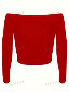 Red Solid Color Winter Tops, Red Crew Neck Long Sleeve Top For Fall, Red Winter Tops, Casual Red Knitted Top, Red Long Sleeve Knit Top For Fall, Red Long Sleeve Top For Spring, Red Long Sleeve Casual Knit Top, Casual Red Long Sleeve Knit Top, Red Long Sleeve Solid Color Top