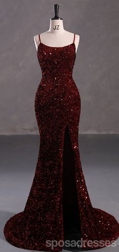 Burgundy Mermaid Spaghetti Straps Backless Cheap Prom Dresses,13057The Long Evening Prom Dresses are fully lined, there are bones in the bodice, chest pad in the bust, lace up back or zipper back are all available, it could be custom size and color, there are no extra cost to do custom order.Description 1, Material: sequin, lining.2, Color: it can be in custom color, please contact us and tell us style number, then we will send you more colors to choose.3, Size: standard size or custom size, if Prom Dresses For Teens Long, Red Prom Dress Sparkly, Red Sparkly Dress, Maroon Prom Dress, Red Mermaid Dress, Red Prom Dress Long, Wedding Cloak, Dark Red Dresses, Prom 2024