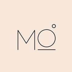 the word mo is written in black on a light pink background with an oval shape