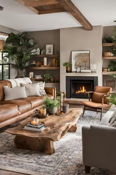 Living Room Design Living Room Decor Cozy Brown, Modern Cozy Lounge, Dark Colors For Living Room, Comfy Home Aesthetic Living Room, Traditional Interior Living Room, Nvm Living Room, Simple Traditional Living Room, Modern Farmhouse Living Room Inspiration Decorating Ideas, Living Room Inspiration Earth Tones