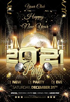 new year party flyer template - clubs and parties events