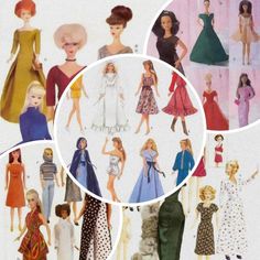 several different dresses and skirts for barbie dolls