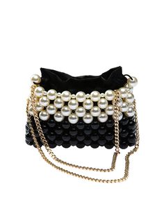 * Luxury Pearl and Black Bead Bag * If we were to give you a pearl of wisdom, it would be to never go anywhere without this bag. * Decorated with faux-pearl beads from top to bottom. Slip it on with any ensemble, and your only competition will be the disco ball. * This 'Queen' of a bag is the perfect conversation starter for wedding/ formal event guests, and is versatile enough to bring to casual brunch the next day, also     perfect for the bride/hen-party. * Special design, 100% handmade. * Th Glamorous Pearl Clutch With Pearl Handle, Evening Pouch Bag With Pearl Embroidery, Embellished Pearl Evening Bag, Pearl White Beaded Shoulder Bag For Party, Evening Pearl Embellished Bag, Pearl Evening Bag With Pearl Handle, Embellished Pearl Bags For Party, Pearl Embellished Bags For Party, Glamorous Pearl Bags For Party