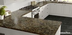 an image of a kitchen setting with granite counter tops