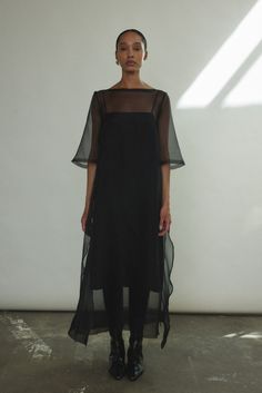 Thea Sheath Dress – Kamperett Sheer Dresses Outfit, Sheer Overlay Dress, Black Sheer Dress, Vintage Slips, Black Sheath Dress, Silk Organza, Midi Length Dress, Sheer Dress, Midi Dresses