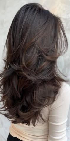 Long Hair Haircut Ideas Layers, Haircut Ideas For Girls Layers, Layered Hair Inspo Long, Cute Layers For Long Hair, Back Layers Long Hair, Short Layered Haircuts On Long Hair, Flowy Layers Haircut, Haïr Cut With Layers, Haircuts With Layers And Curtain Bangs