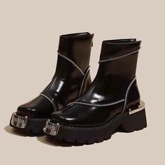 Color: Black-Single Side, Black-Plush cotton; Shoe Size: 35, 36, 37, 38, 39, 40 Boots Winter 2023, Chelsea Boots Winter, Chelsea Winter, Shoe References, Punk Motorcycle, Ankle Flats, Casual Walking Shoes, Women Platform Shoes, Mens Boots Fashion