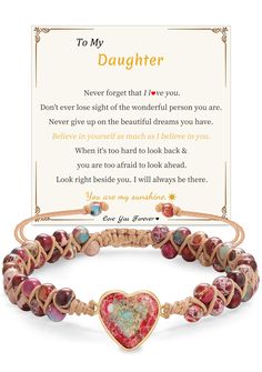 PRICES MAY VARY. Daughter Gifts from Mom: Whether on birthday, Christmas, or other special occasions, the beaded bracelet is one of the perfect gifts ideal for daughter. Various Bracelet: Beaded bracelets in different styles and colors, paired with different cards, gifts ideal for her. Chakra Beaded Bracelet: Heart Bracelets for women, made of soft woven material, carefully selected stones, braided bracelet has a comfortable texture. Beaded Bracelets: Whether it's casual or formal attire, the Be Daughter Birthday Gift Ideas, Dad Stocking Stuffers, Christmas Gifts For Daughter, Daughter Gifts From Mom, Heart Bead Bracelet, Jewelry For Teens, Birthday Gifts For Daughter, Chakra Beads Bracelet, Bonus Daughter