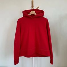 Zara Bright Red Roomy Sweatshirt With Hooded Collar And Long Sleeves. Fleece Inside. Ribbed Trim At The Cuffs On The Wrists. Soft And Cozy! Nwot. Never Worn. Red Relaxed Fit Winter Sweater, Red Relaxed Fit Sweater For Winter, Zara Sweatshirt With Ribbed Cuffs For Winter, Red Sweatshirt With Ribbed Cuffs For Loungewear, Red Cotton Hoodie, Red Sweater With Ribbed Cuffs And Relaxed Fit, Red Fall Sweatshirt For Loungewear, Red Sweatshirt For Fall Loungewear, Red Sweatshirt For Loungewear In Fall