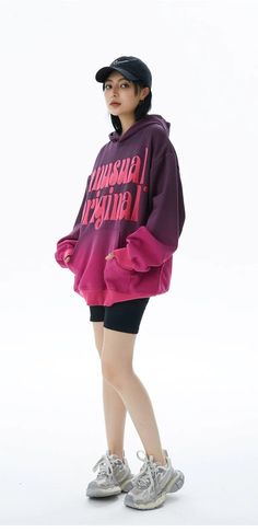 宽松渐变字母印花连帽衫 – DAXUEN Letter Print Hoodie, Print Hoodie, Save The Planet, Grey Hoodie, Letter Print, Pink Grey, Letter Prints, Fashion Nova, Blue Grey