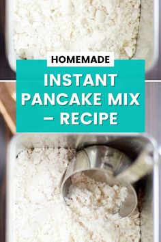 homemade instant pancake mix recipe in a plastic container