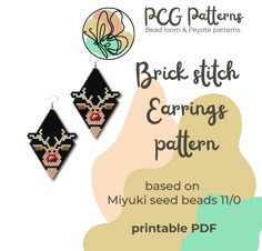 the pattern for this earrings is designed to look like an origami bird and has been