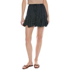 Color/Pattern: Midnight Polka Dot Approximately 17in From Waist To Hem Model Is 5'9 And Is Wearing A Size Small. Measurements May Vary Slightly By Size. Design Details: Elastic Drawstring Waist And Flounce Ruffle Hem Slip-On Styling 100% Rayon Hand Wash Imported Polka Dot Bottoms For Vacation In Spring, Casual Polka Dot Pleated Skirt, Casual Polka Dot Mini Bottoms, Summer Pleated Mini Skirt Bottoms, Casual Polka Dot Flowy Skirt, Summer Polka Dot Skirted Bottoms, Polka Dot Lined Skirt Bottoms For Spring, Summer Polka Dot Mini Bottoms, Casual Polka Dot Ruffled Skirt