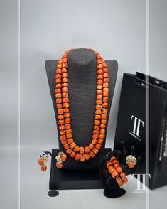 this set come with two tier necklace, two bracelet, a per of earrings & a ring.  -- Our stunning Coral Bead Necklaces and handmade accessories are a perfect choice for anyone searching for a unique and eye-catching piece of jewellery. This ethnic necklace is ideal for fashion-forward individuals, who want to add a touch of elegance to their ensemble. Crafted from high-quality coral beads, this African beaded necklace features an intricate design that is a perfect reflection of the rich African c African Beaded Necklace, African Traditions, African Traditional Wedding, Coral Beads Necklace, Tiered Necklace, Bead Necklaces, Ethnic Necklaces, Cultural Events, Beads Handmade