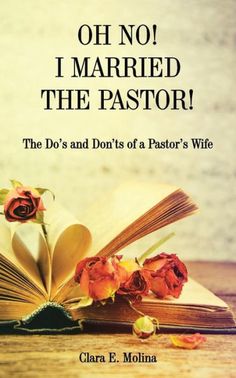 an open book with flowers on it and the title, oh no i married the pastor