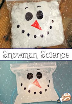 the snowman science project is shown on an iphone