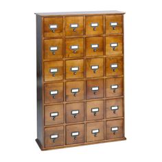 a large wooden cabinet with many drawers