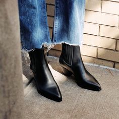 The Agnes Western Boot - Black Calf – Margaux