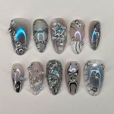 Nail Mirror, Technology Future, Gel X Nails, X Nails, Grunge Nails, Mirror Surface, Vacation Nails, Orange Nails, Manicure Y Pedicure