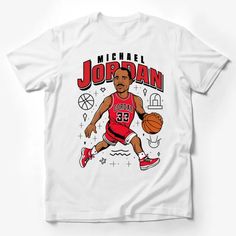 Michael Jordan Inspired Basketball Legend Graphic T-Shirt, Sports Fan Red Tee Male T-Shirt Custom graphic T-Shirt.Customize your color Bootleg Design, Foodie Outfit, Streetwear Male, Retro Sports, Basketball Legends, Vintage Inspired Fashion, Aesthetic T Shirts, Red Tee, Trendy Graphic Tees