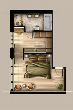 Voor projectontwikkelaars, makelaars in (zakelijk) vastgoed en architecten maakt InteriorSketch digitale realistische tekeningen op schaal. Apartment Interior Drawing, One Bedroom Apartment Ideas Floor Plans, Simple House Interior Design, Sleeping Room Design, Hotel Room Design Plan, Hotel Bedroom Design, Bedroom Floor Plan, Indian House Plans, Bedroom Drawing