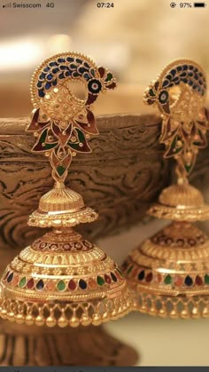 Gold Jewelry Prom, Jhumka Designs, Bridal Jewelry Sets Brides, Gold Jhumka, Gold Jhumka Earrings