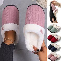 Category:Slippers; Upper Materials:PU; Season:Winter,Fall; Heel Type:Flat Heel; Gender:Women's; Size Suggestion:select one size larger than usual; Toe Shape:Round Toe; Style:Minimalism,Comfort,Casual; Heel Height(inch):<1; Outsole Materials:Rubber; Occasion:Daily,Indoor; Closure Type:Loafer; Pattern:Solid Color; Listing Date:09/01/2023; 2024 Trends:Warm Slippers,Indoor Shoes,House Slippers,Fuzzy Slippers Fluffy Slippers; Size chart date source:Provided by Supplier.; Heel Height:Flat Soft Flat Slippers For Winter, Warm Indoor Slippers With Round Toe, Comfortable Textured Footbed Slippers For Winter, Comfy Winter Slippers With Textured Footbed, Winter Synthetic Slippers With Textured Footbed, Warm Comfy Slippers With Round Toe, Non-slip Closed Toe Slippers For Winter, Non-slip Closed Toe Winter Slippers, Comfy Synthetic Slippers For Winter