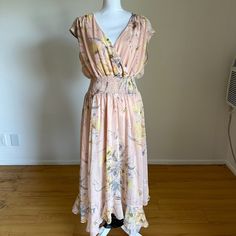 Beautiful, Never Been Worn And With Tags, Bohemian Dress By H&M! V-Neck With Ruched Waist For A Perfect Silhouette Fit, And Semi-Sheer Back. - Size 12 - Pink/Beige With Floral Detail - Ruched Waist - Polyester Please Let Me Know If You Have Any Questions. Bundle Items And Save More $$$ And Free Shipping! H&m Sleeveless Maxi Dress For Spring, H&m Bohemian V-neck Dress, H&m Flowy V-neck Maxi Dress, H&m Vacation Sundress Maxi Dress, H&m Sleeveless Maxi Dress For Vacation, H&m Bohemian Maxi Dress For Summer, H&m Spring Sundress Maxi Dress, Fitted Summer Maxi Dress By H&m, Flowy H&m Maxi Dress