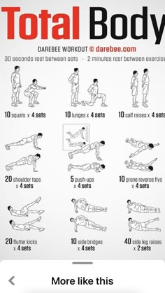 the total body workout poster shows how to do it