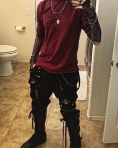 Metalhead Guy Outfit, Punk Boy Outfits, Alt Guy Outfits, Emo Guy Outfits, Metalhead Outfits, Goth Outfits Men, Outfits Masc, Punk Subculture