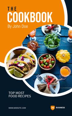 the cookbook by john doe top most food receis cover image with images of different foods