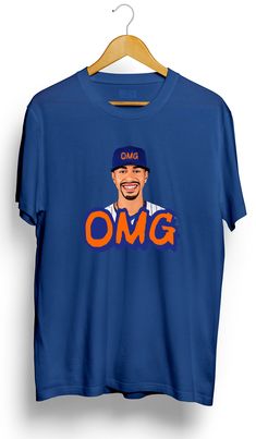 Show off your love for the New York Mets and Francisco Lindor with this OMG T-Shirt from Ourt. Made in the United States, this unisex adult shirt is perfect for any baseball fan. Whether you're at the game or just want to show your support, this shirt is perfect for any occasion. It's made from high-quality materials and is designed to last. Don't miss out on the chance to add this amazing shirt to your collection. Get yours today! Baseball Season Graphic Tee With Logo Print, Short Sleeve Baseball Jersey With Team Logo, Casual Short Sleeve Baseball Jersey With Team Logo, Cotton Baseball Jersey With Short Sleeves For Fans, Cotton Short Sleeve Baseball Jersey For Fans, Fan Apparel Baseball Jersey For Streetwear, Casual Baseball Jersey With Team Logo For Fans, Casual Baseball Jersey With Team Logo As Fan Merchandise, Casual Baseball Jersey With Team Logo