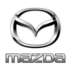 the mazda logo is shown on a white background