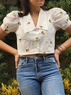 Fancy Top Design, Shirt Blouse Designs, Fashion Top Outfits, Stylish Blouse Design, Everyday Fashion Outfits, Trendy Blouses