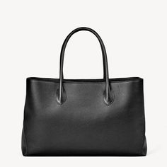 The London Tote in Black Pebble | Aspinal of London Gold Shield, Woven Leather Tote, Aspinal Of London, Black Pebbles, Soft Tops, The London, Black Tote Bag, Leather Tote Bag, Kate Spade Top Handle Bag