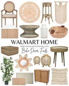 a collage of furniture and accessories with the words walmart home on top of it