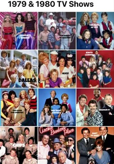 many different pictures of people and their families in the tv show, 1970 - 1980